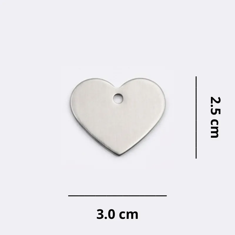 Corazón - Acero inoxidable medidas